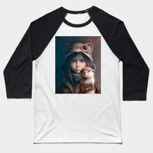 Girl and otter Baseball T-Shirt